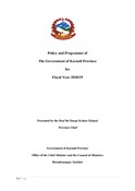 Policy and Programme-Karnali Province-Unofficial Translation-Final-ST