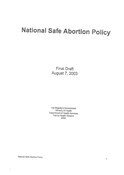 National Safe Abortion Policy, 2003 Final Draft