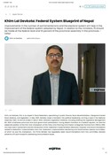 Federal System Blueprint of Nepal - Khim Lal Devkota