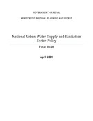 National Urban Water Supply and Sanitation  Sector Policy, 2009