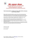 PRI recommendation to MoFA on operation of honorary counsel 8 April 2020