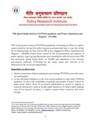 PRI Quick Study Brief on COVID-19 pandemic and Water, Sanitation and Hygiene(WASH)