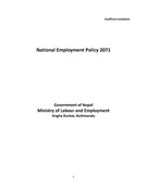 National Employment Policy, 2071