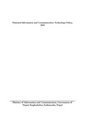 National Information and Communication Technology Policy (ICT), Policy 2015